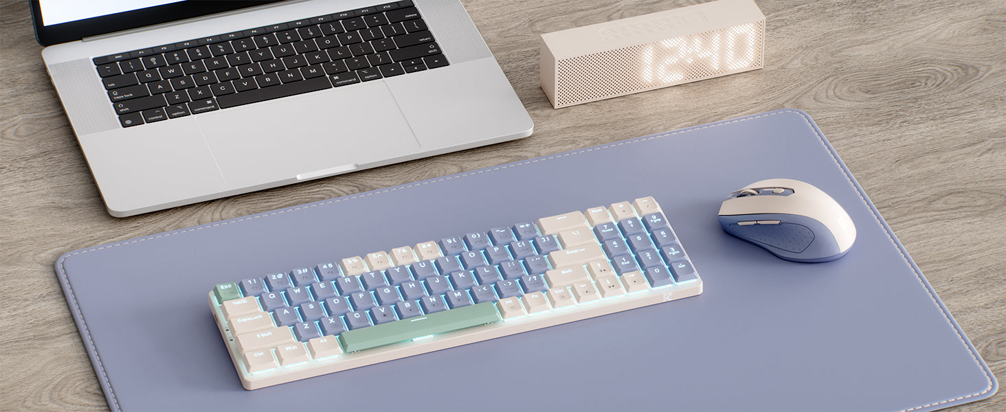 Redragon BS8772 Wireless Keyboard and Mouse Combo,78 Keys 2.4Ghz Wireless Low-Profile Mechanical Keyboard/2400 DPI Ergonomic Mou
