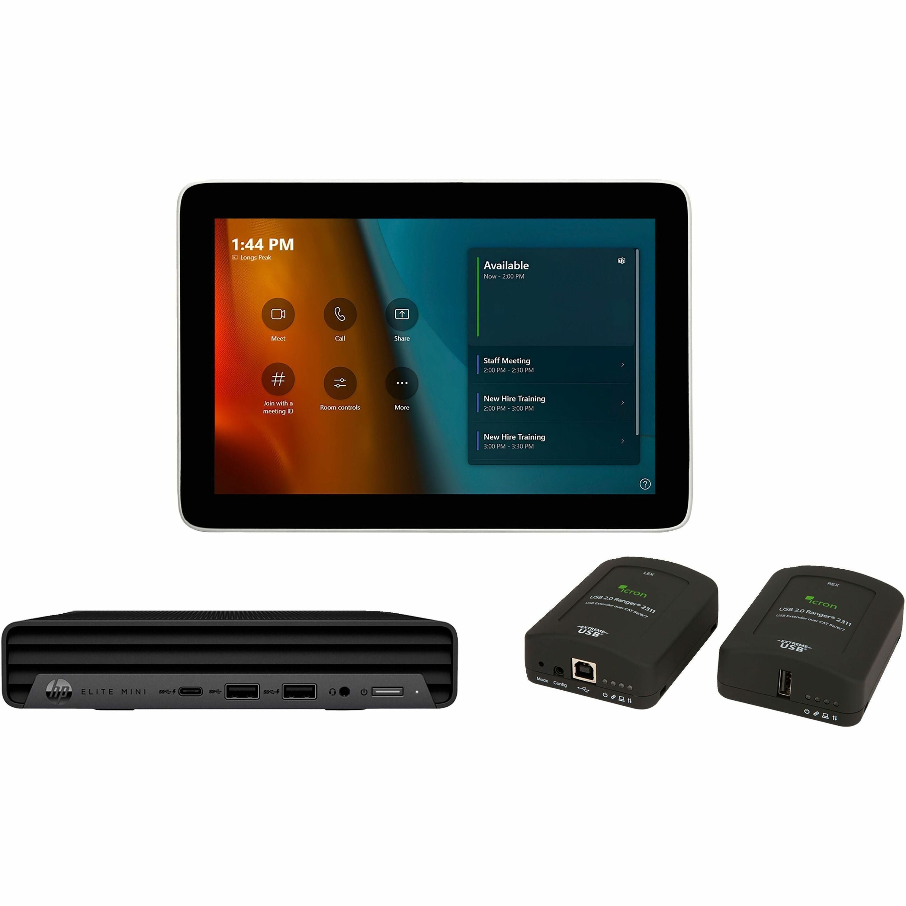 HP Poly Microsoft Teams Room Base Kit HP Mini PC with GC8 Cat5e Extender (ABA)