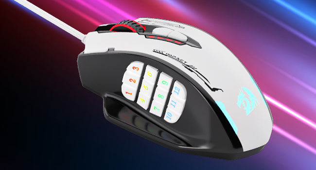 Redragon M908 Impact RGB MMO Gaming Mouse Optical Wired Ergonomic Design with Max 24000 DPI High Precision 18 Programmable Butto