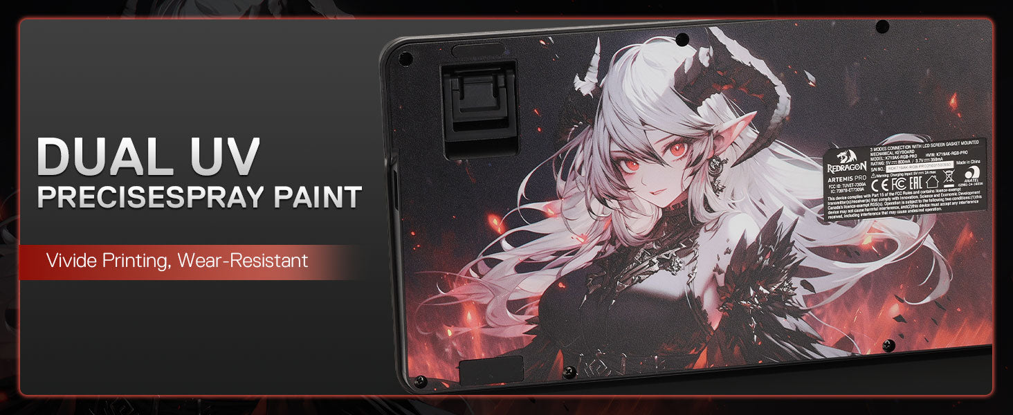 Redragon K719 PRO Wireless Gasket Gaming Hype Screen & Knob, 95 Keys Mechanical Keyboard,Easy-Control 1.14’’ TFT Info Display