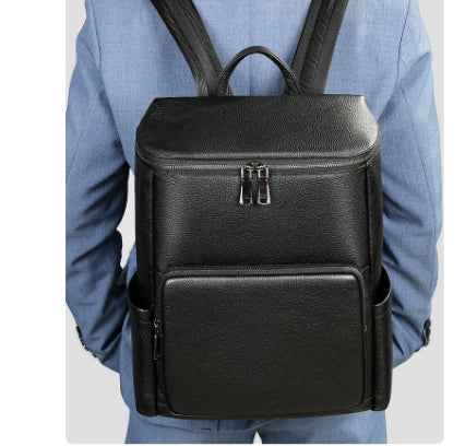 Men's Genuine Leather Laptop Backpack – Business Commuter Bag