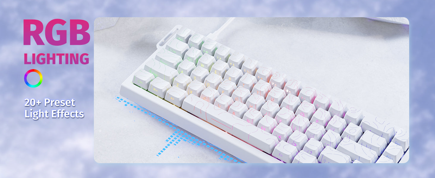 ATTACK SHARK X68 HE Rapid Trigger Keyboard Magnetic Switch 60% Wired 8KHz Hot Swappable Keyboard With RGB Lighting PBT Double-sh
