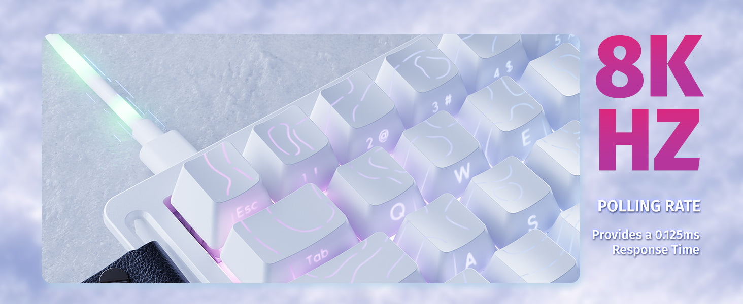 ATTACK SHARK X68 HE Rapid Trigger Keyboard Magnetic Switch 60% Wired 8KHz Hot Swappable Keyboard With RGB Lighting PBT Double-sh