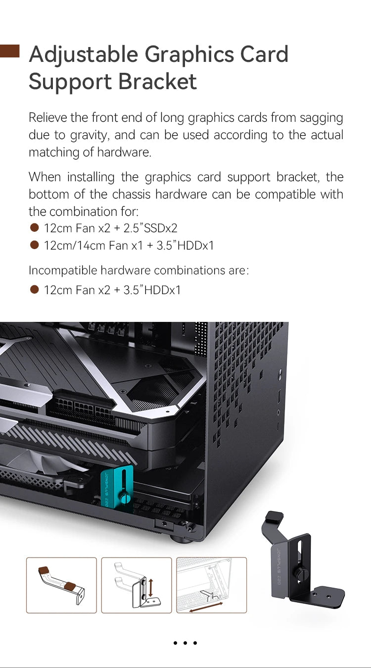 JONSBO Z20 MATX ATX PC Case Chassis 20L Detachable Handle Case 163mm Air-Cooled Graphics Card Type-C Desktop Small Space 컴퓨터 케이스