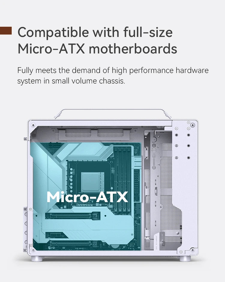 JONSBO Z20 MATX ATX PC Case Chassis 20L Detachable Handle Case 163mm Air-Cooled Graphics Card Type-C Desktop Small Space 컴퓨터 케이스