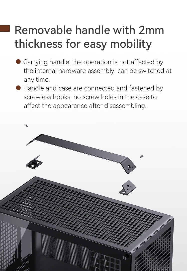 JONSBO Z20 MATX ATX PC Case Chassis 20L Detachable Handle Case 163mm Air-Cooled Graphics Card Type-C Desktop Small Space 컴퓨터 케이스