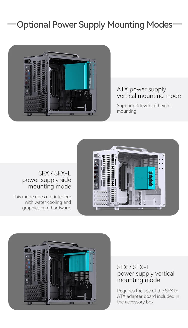 JONSBO Z20 MATX ATX PC Case Chassis 20L Detachable Handle Case 163mm Air-Cooled Graphics Card Type-C Desktop Small Space 컴퓨터 케이스