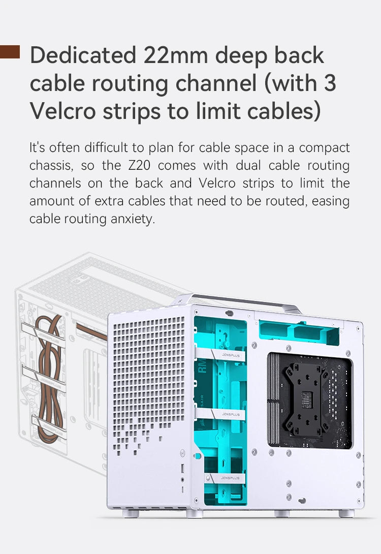 JONSBO Z20 MATX ATX PC Case Chassis 20L Detachable Handle Case 163mm Air-Cooled Graphics Card Type-C Desktop Small Space 컴퓨터 케이스