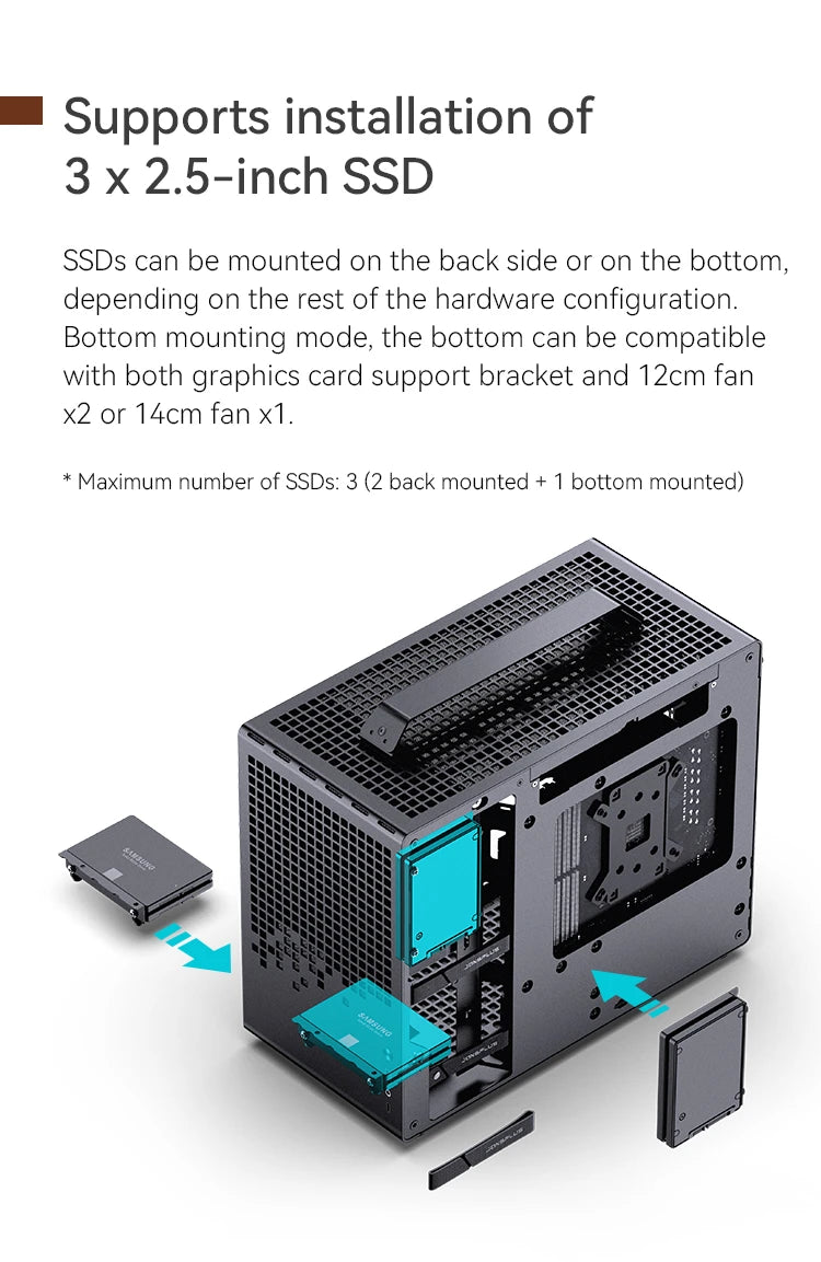 JONSBO Z20 MATX ATX PC Case Chassis 20L Detachable Handle Case 163mm Air-Cooled Graphics Card Type-C Desktop Small Space 컴퓨터 케이스