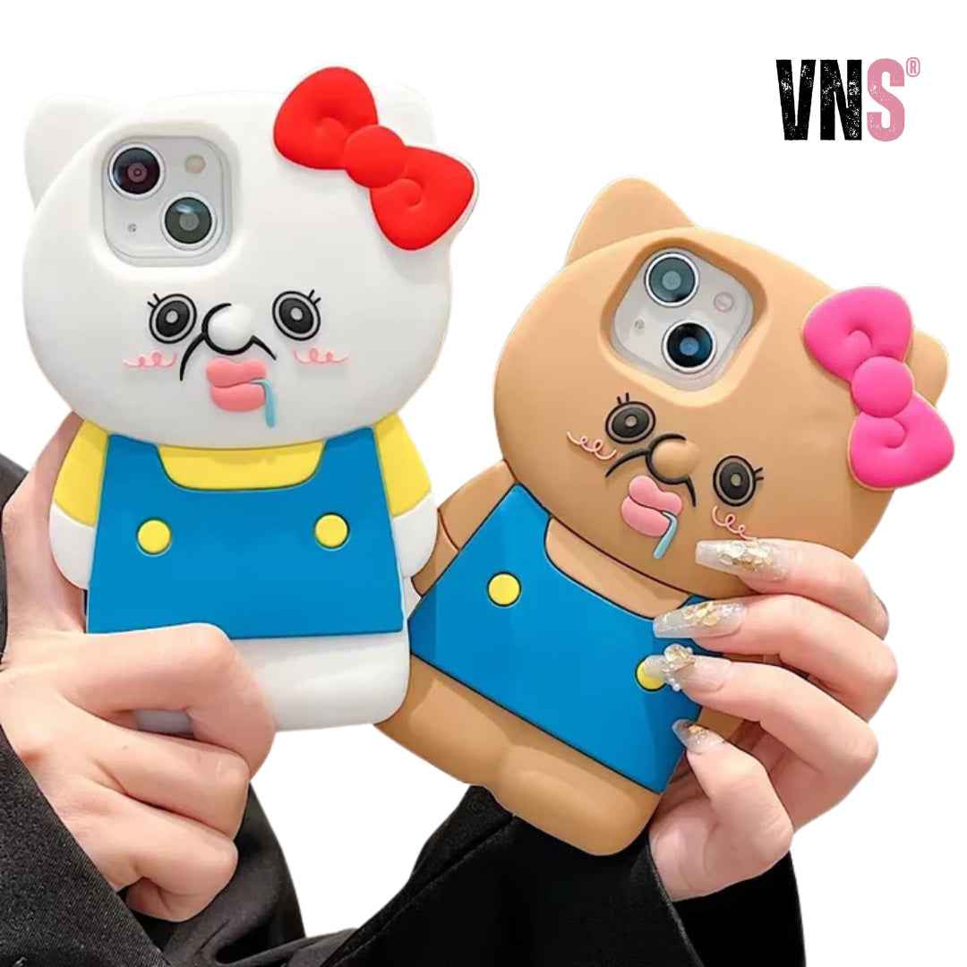 Cute cartoon 3D Bangbang KT Suitable For iPhone 14 Pro Max Phone Case Anti Drop Full Package 11 12 13 14 15 Soft Case Phone Prot
