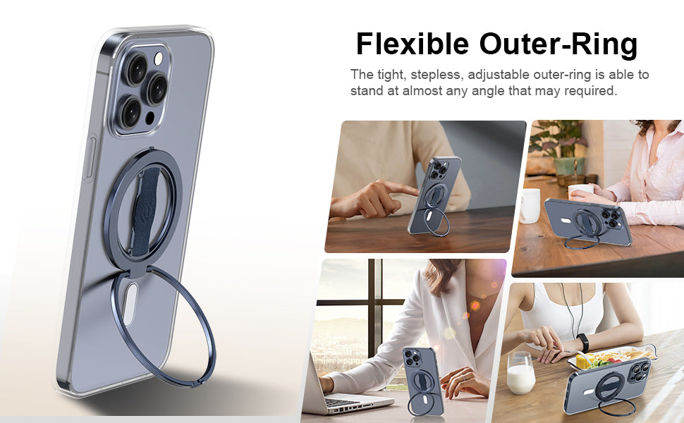 EWA MagOne 3rd Gen Compatible with MagSafe Phone Holder, Removable Magnetic Ring Holder Kickstand Ring for iPhone 16,15,14,13,