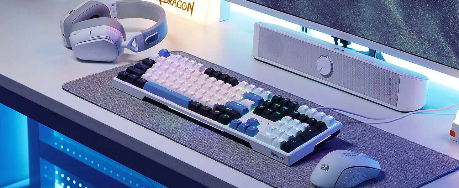 Redragon K668 Wired Gasket RGB Gaming Keyboard, 108 Keys Mechanical Keyboard w/Extra 4 Hotkeys, Upgraded Hot-swappable Socket