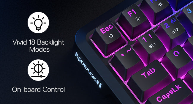 Redragon K724 PRO Wireless Gasket Gaming Hype Screen & Knob, 81-Key Mechanical Keyboard,Easy-Control 1.14’’ TFT Info Display