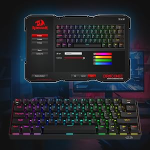Redragon K530 Pro Draconic 60% Wireless RGB 3-Mode 61 Keys Gaming Hot-Swap Mechanical Keyboard
