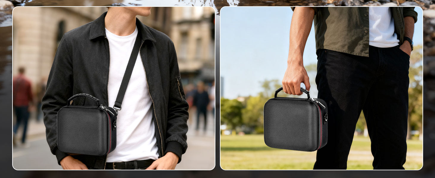 Hard Camera Case for Sony ZV-E10 A6400 A6000 A6100 A6600 A6500 (Medium,Kit Lens Only),Protective Bag with Shoulder Strap & Divid