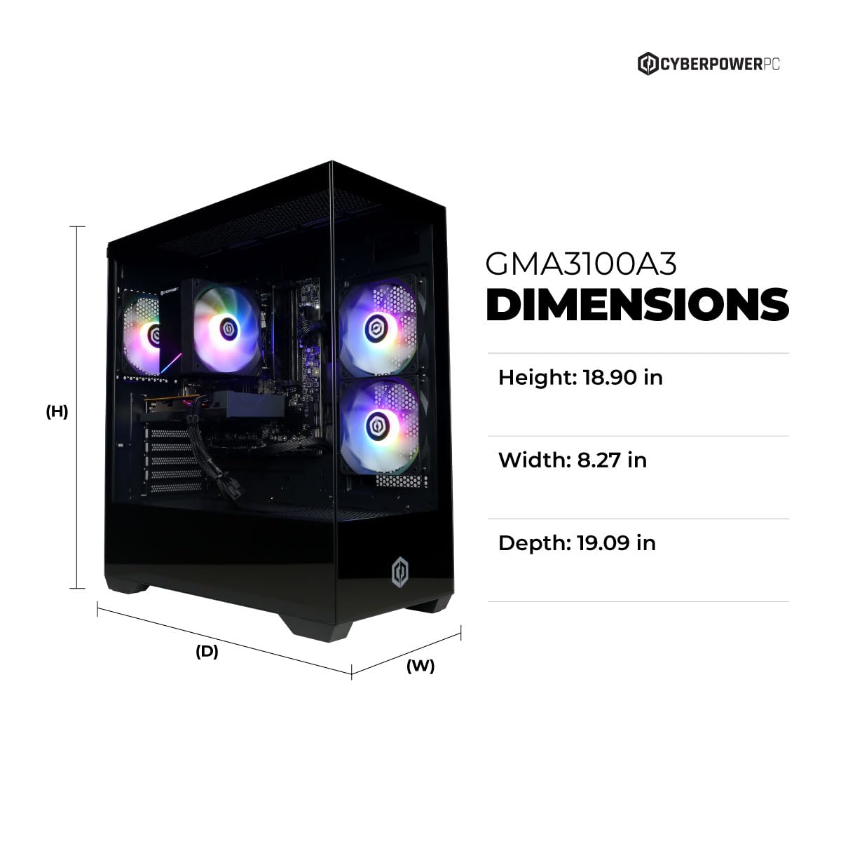 CYBERPOWERPC Gamer Master Gaming PC, AMD Ryzen 5 5500 3.6GHz, Radeon RX 6400 4GB, 16GB DDR4, 500GB PCIe Gen4 SSD, WiFi Ready & Windows 11 Home (GMA3100A)