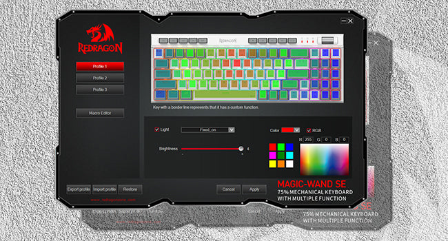 Redragon K655 75% RGB Wired Mechanical Gaming Keyboard, 78 Keys Hot-Swap Mechanical Keyboard Quiet Linear Red Switch