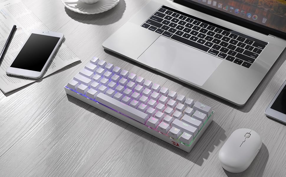 Redragon K530 Pro Draconic 61 Keys 60% Wireless RGB 100% Hot-Swap Socket Mechanical Keyboard Bluetooth/2.4Ghz/Wired 3-Mode