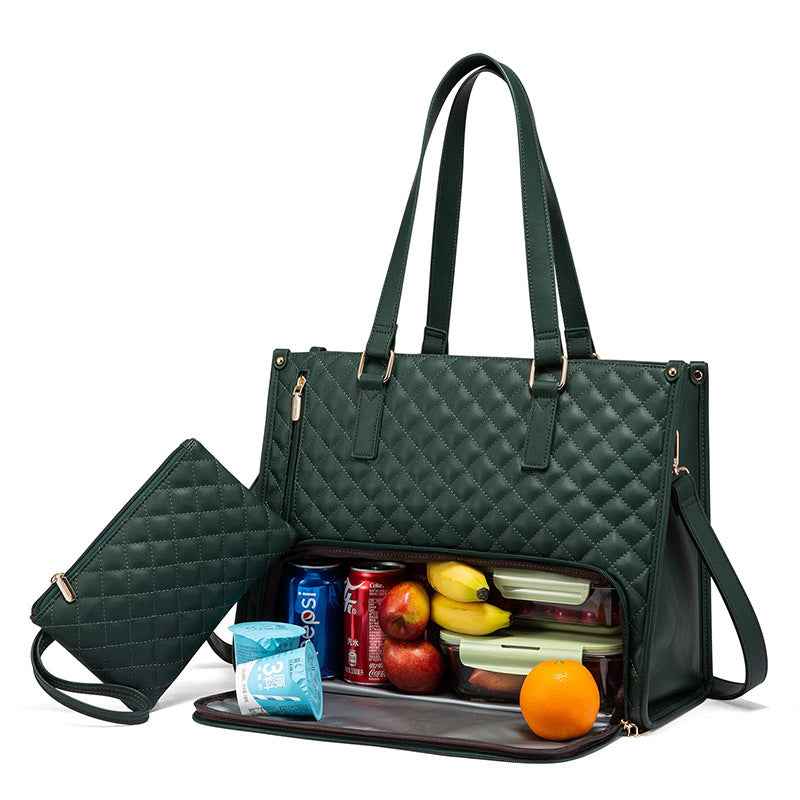 Women's Insulated Lunch Bag – Large Leak-Proof Tote with Laptop Storage | 8 Colors