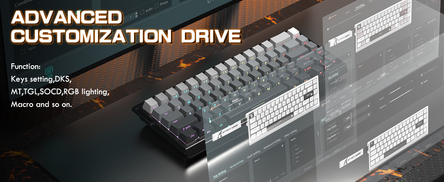 MAMBASNAKE x Attack Shark X68 HE Gaming Keyboard & R1 Mouse Combo,8KHz Magnetic Switch Keyboard