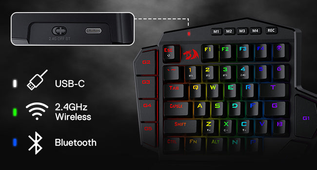 Redragon K585 PRO Wireless 42 Keys Hot-Swappable 3-Mode One-Handed Mechanical Gaming Wrist Support Keyboard