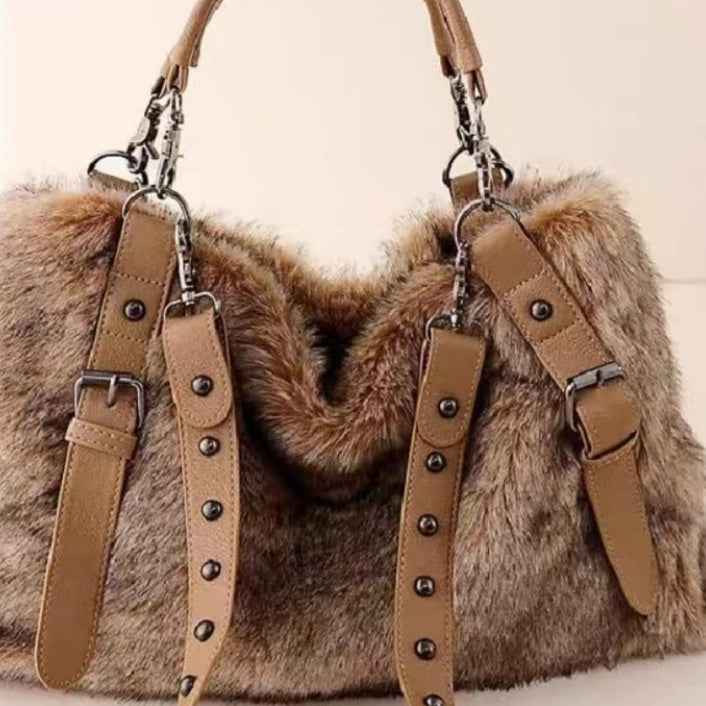 Women's Large Tote Bag – Plush Color-Block Commuter Bag with Laptop Compartment | Sarah Express