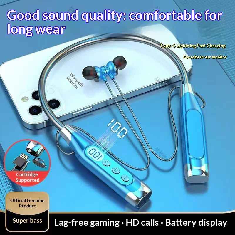 Wireless Bluetooth Neckband Earbuds With Ultra-long Battery Life