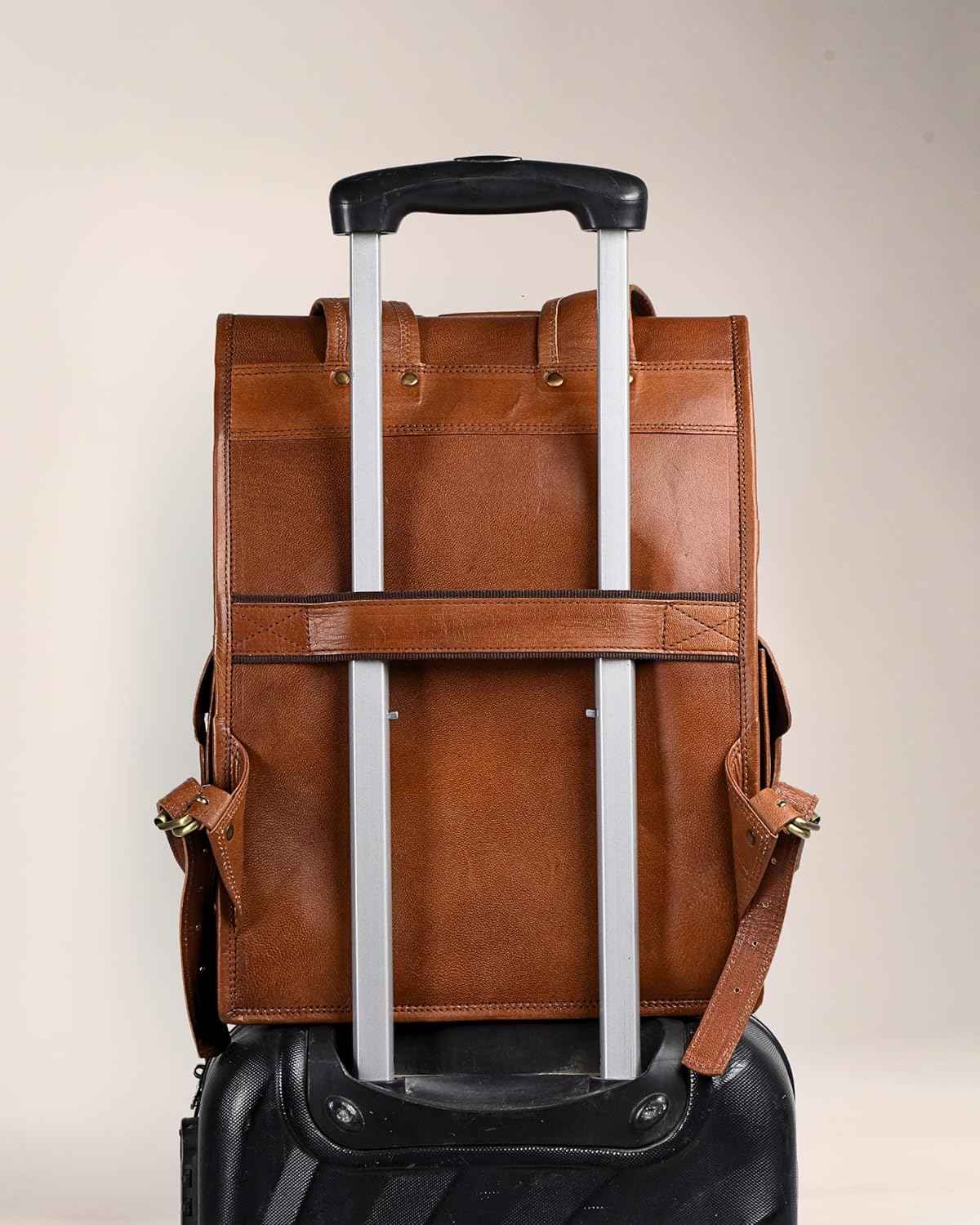 Vintage Leather Backpack Rucksack