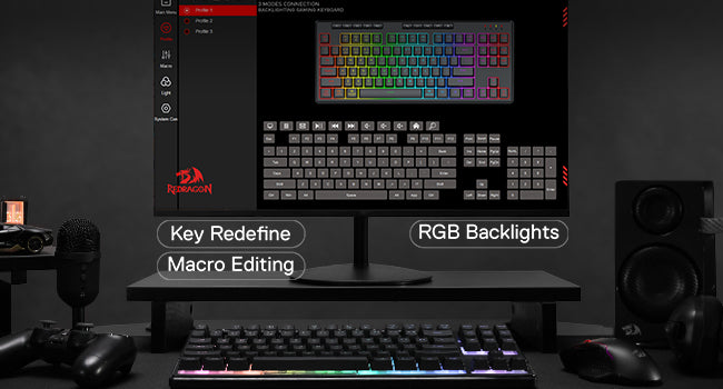 Redragon K516 PRO Shiva TKL RGB Wireless Membrane Gaming 87 Keys Mechanical-Feel Keyboard,Smooth Linear Switch
