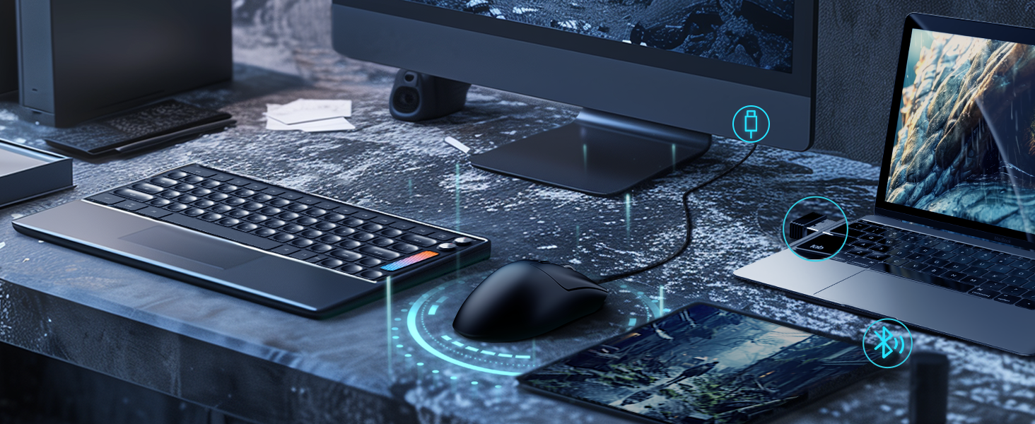 MAMBASNAKE x ATTACK SHARK X65 HE Wired Rapid Trigger Magnetic Switch Keyboard and R1 Mouse Combo