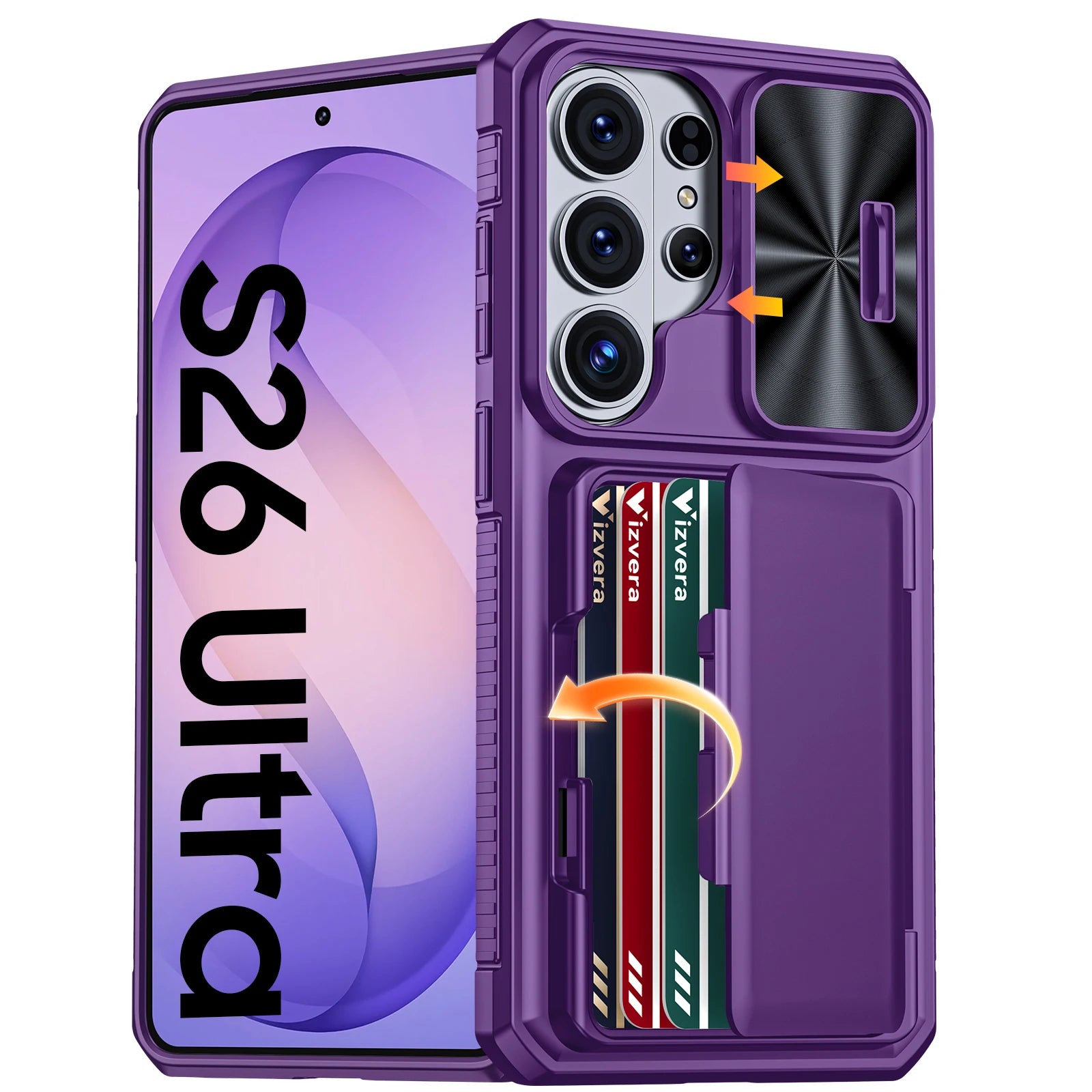For Galaxy S26 Ultra Case Wallet-Full Body Protective with Card Holder(4 Cards) Camera Cover & Kickstand for Women & Men-Gray