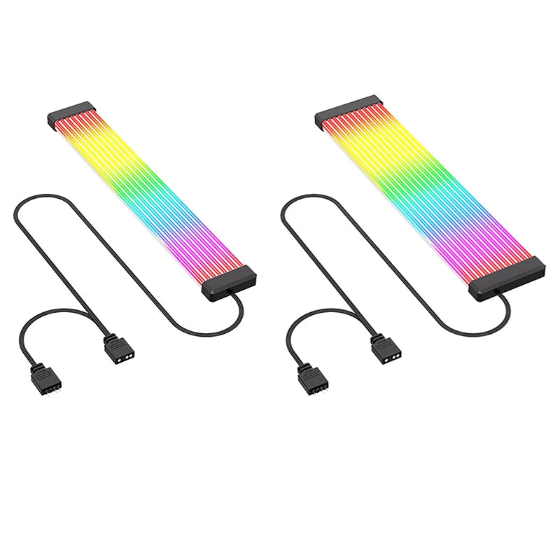 5V ARGB Rainbow 24Pin 8Pin PSU Extension Cable, ARGB LED Sync ATX Gaming PC Case Decor Light Strip