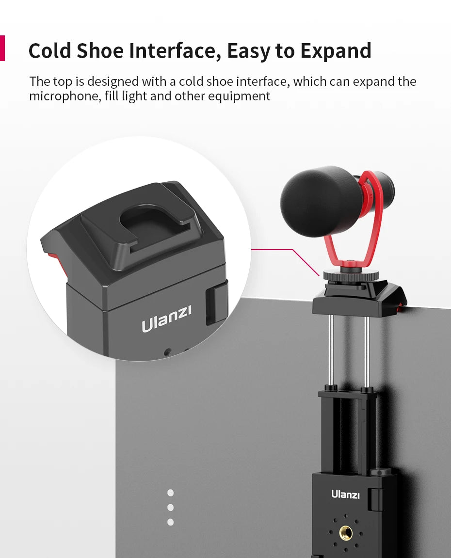Ulanzi ST-29 Universal Tablet Tripod Mount Stand Phone Holder w Cold Shoe For iPhone iPad Air Pro Horizontal Vertical Shooting