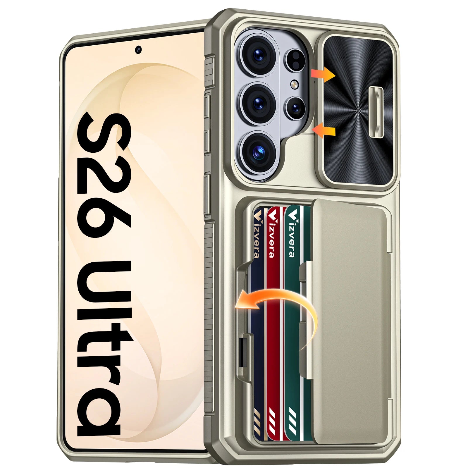 For Galaxy S26 Ultra Case Wallet-Full Body Protective with Card Holder(4 Cards) Camera Cover & Kickstand for Women & Men-Gray
