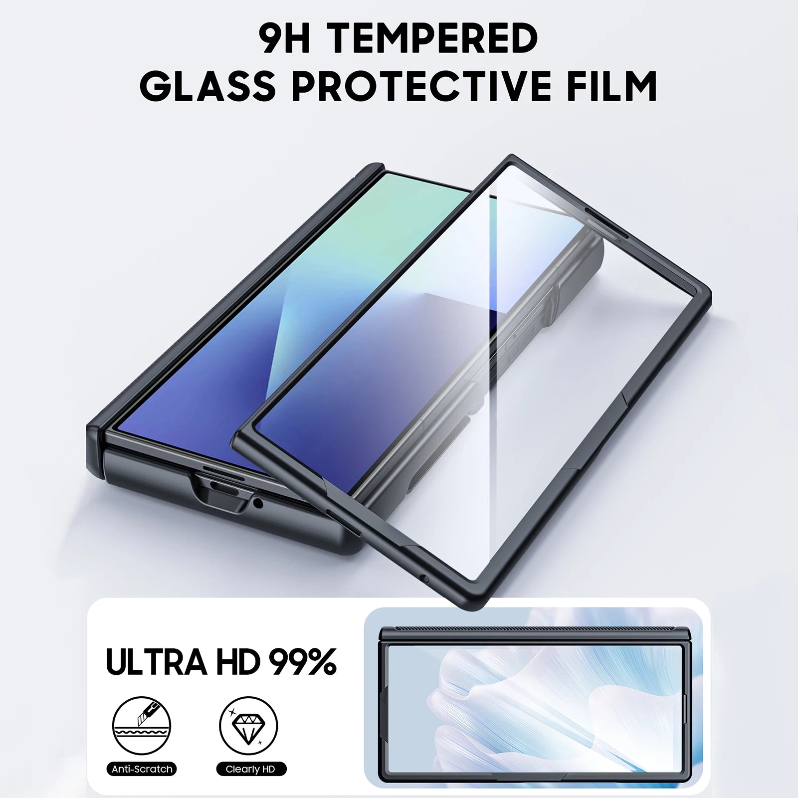 for Galaxy Z Fold 7 Phone Case,RFID Wallet with Cards Holder,Hinge Cover,Camera Cover,Suitable for Men and Woman-Black