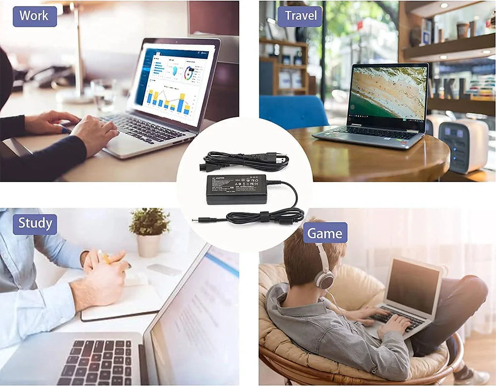65W 45W Charger for Dell Laptop Inspiron 11/13/14/15/17 3000 5000 7000 Serie (3583 3593 5570) Latitude E5450 XPS 13 Adapter Powe