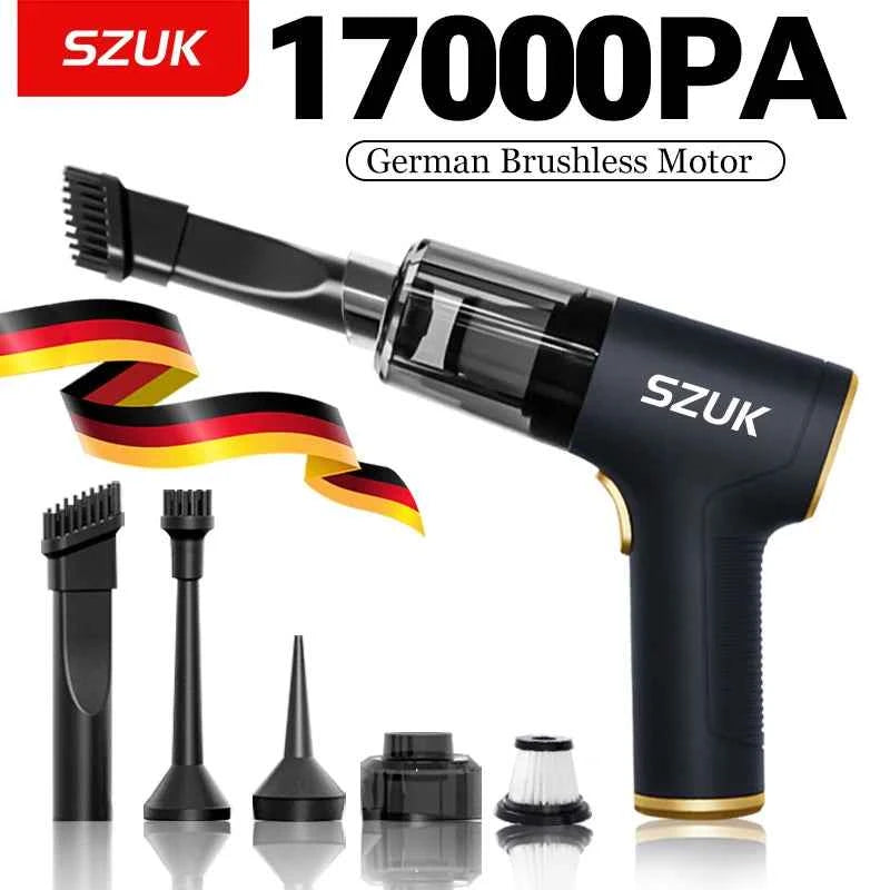 SZUK 17000PA Powerful Vacuum Cleaner Mini Cordless Portable Car Vacuum Cleaner for Home Appliance Handheld Blower Car Cleaner
