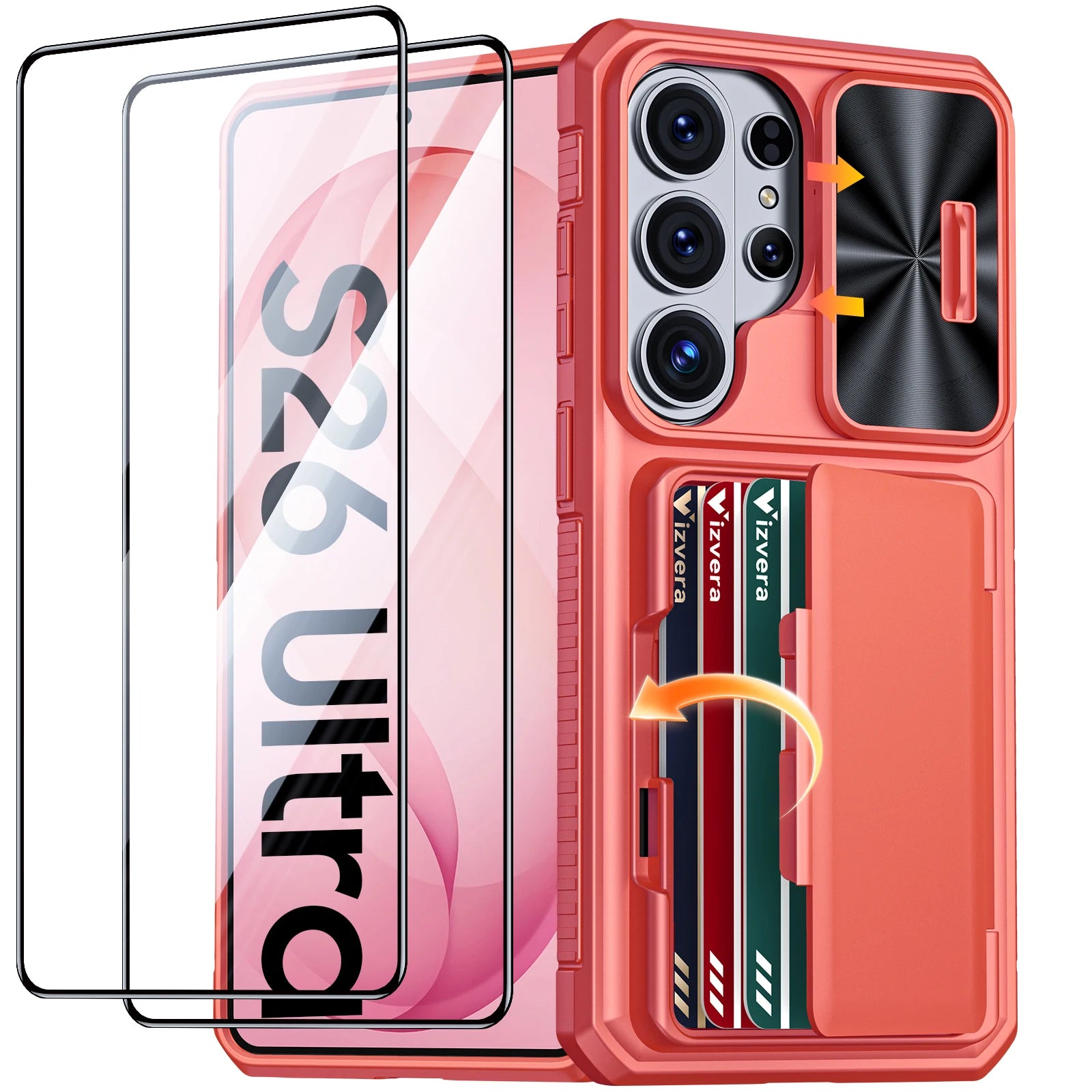 For Galaxy S26 Ultra Case Wallet-Full Body Protective with Card Holder(4 Cards) Camera Cover & Kickstand for Women & Men-Gray
