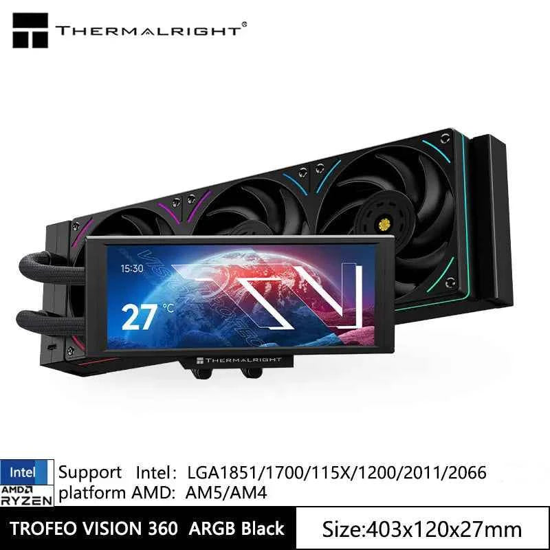 Thermalright TROFEO VISION 360 ARGB All-in-one water cold radiator，6.86-inch LCD display/Magnetic cold head/Support LGA1851/1700