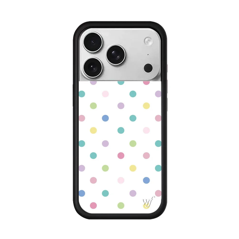 New Wildflower INS Cherry Strawberry Polka Dot Phone Case for 17 16 15 14 13 12 Pro Max 16 Plus 15 pro 3D WF Cute Cartoon Cover