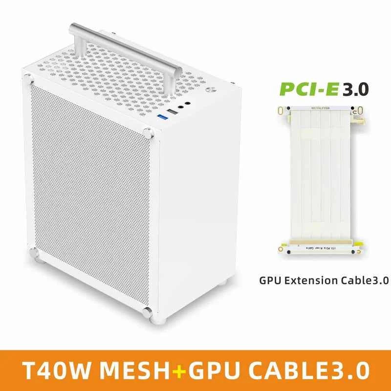 METALFISH T40 Mini ITX Black Case 7L Gaming Computer Chassis Compact transparent PC Support SFX PSU/70mm Cooler/206mm GPU