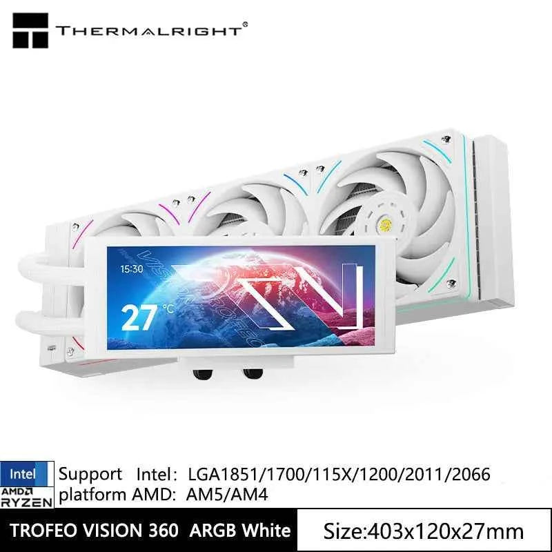 Thermalright TROFEO VISION 360 ARGB All-in-one water cold radiator，6.86-inch LCD display/Magnetic cold head/Support LGA1851/1700