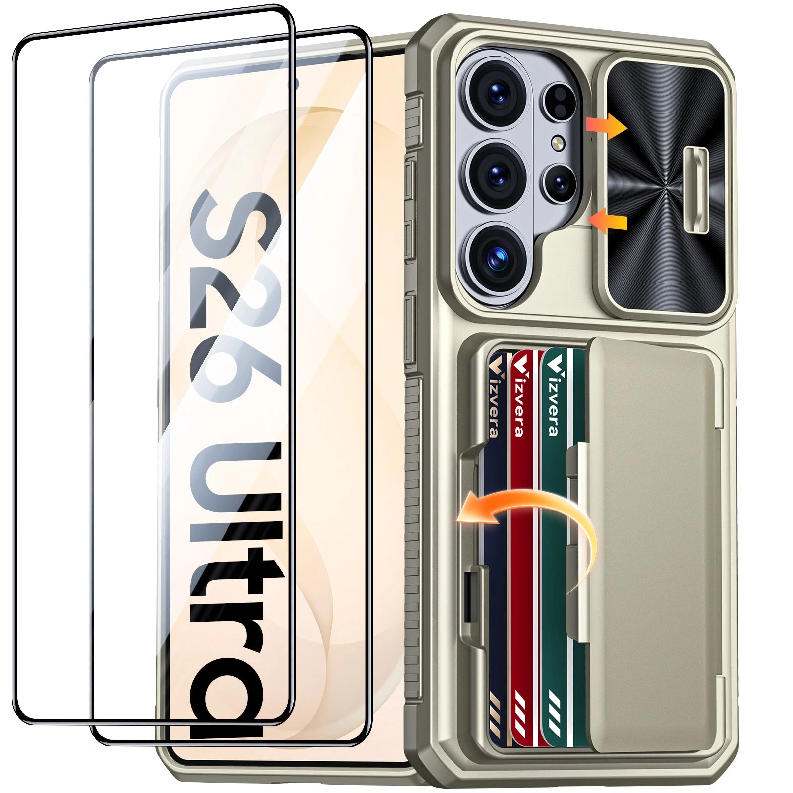 For Galaxy S26 Ultra Case Wallet-Full Body Protective with Card Holder(4 Cards) Camera Cover & Kickstand for Women & Men-Gray