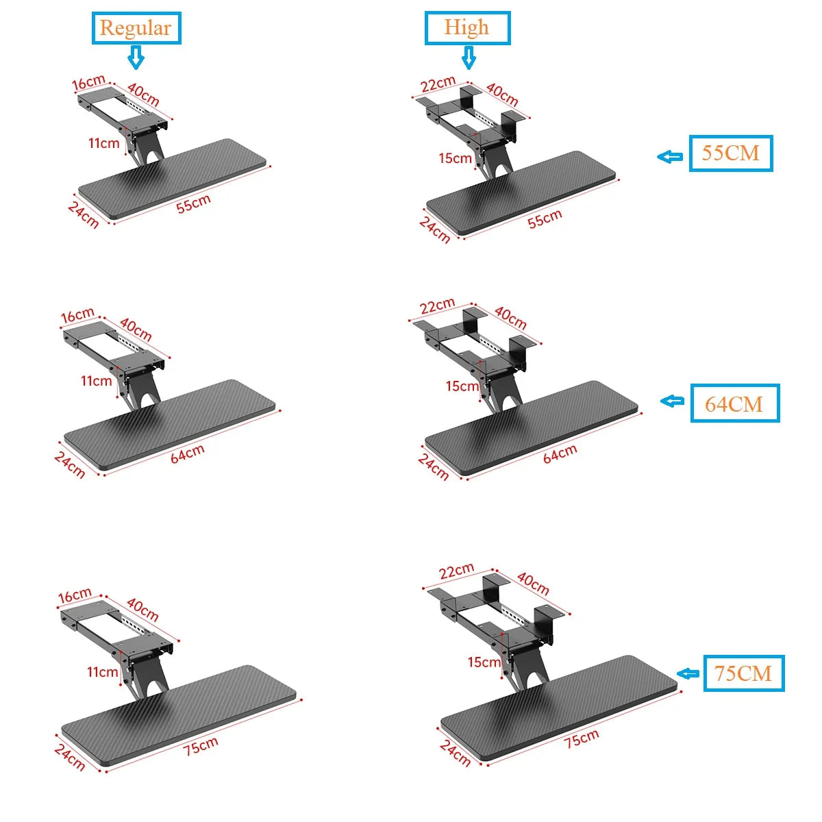 Adjustable Ergonomic Keyboard Tray Under Desk Mount