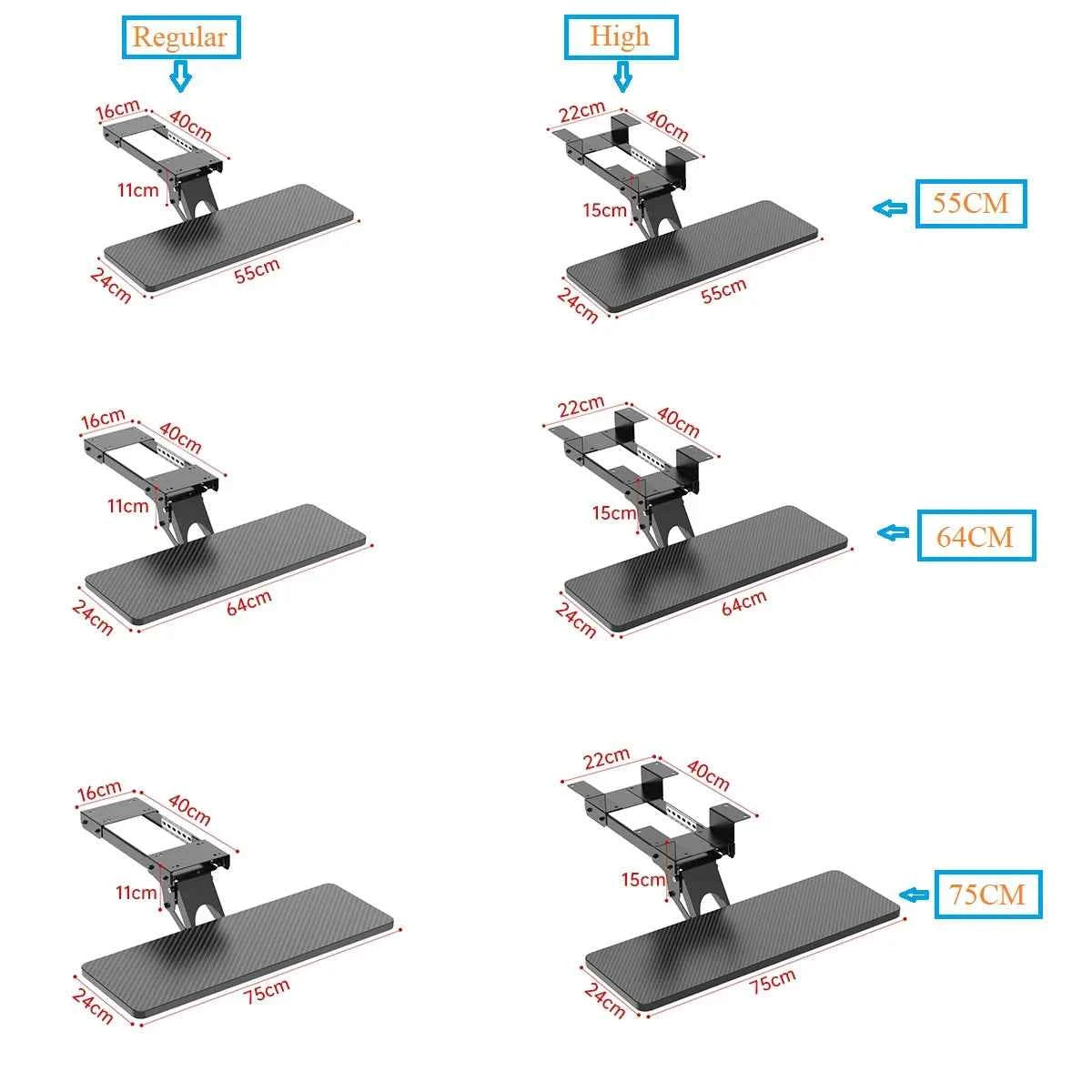 Adjustable Ergonomic Keyboard Tray Under Desk Mount