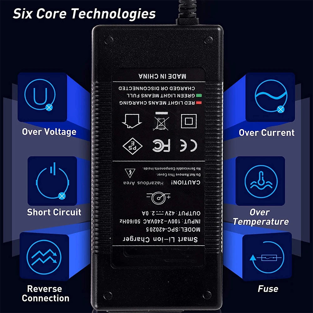 42V 2A Charger for isinwheel S9 Pro S9 Max,  i9/i9 Pro/1S,GXL V2,Apex XL,Rival, XR Elite,Vibe &Nova Pro,Glide Pro