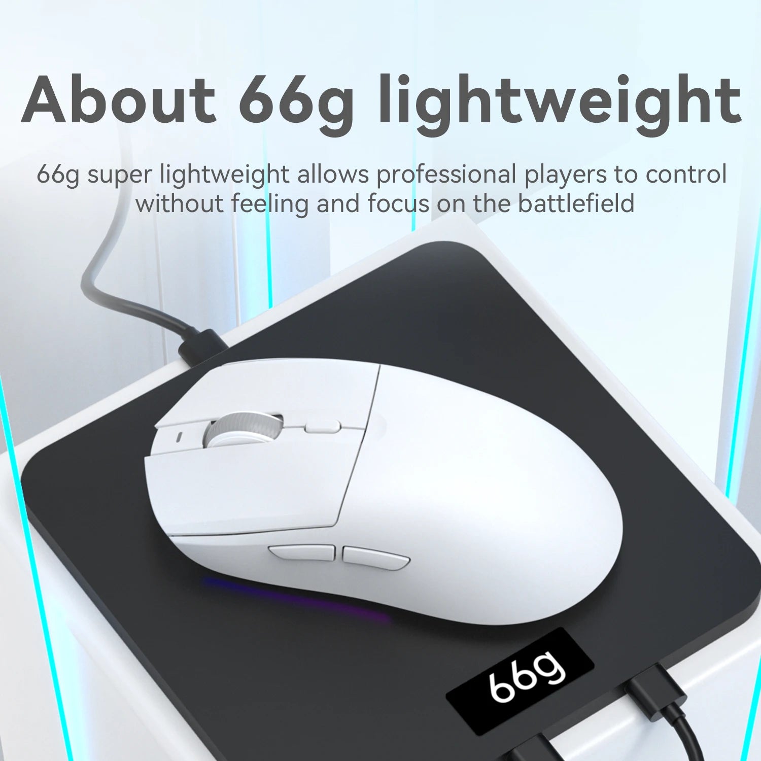 AJAZZ AJ139 V2 MC Magnetic Wireless Mouse, Ergonomic & Lightweight, for PC Gaming and Office Use, PAW3395 Sensor