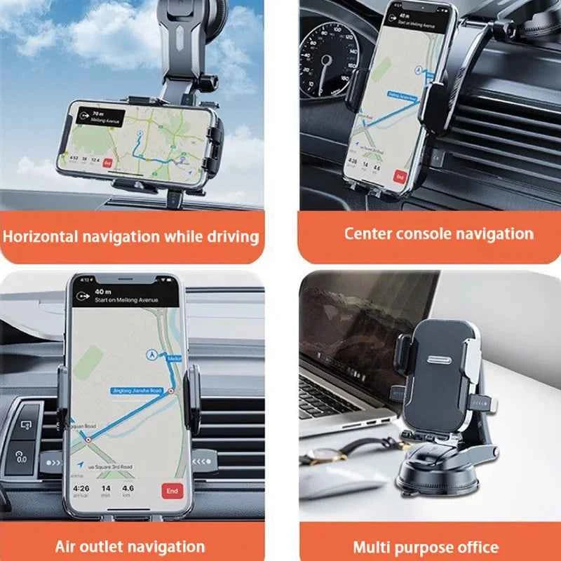 GPS Navigation Car Phone Bracket - Universal Dashboard Windshield Desk Hanging Cellphone Stand