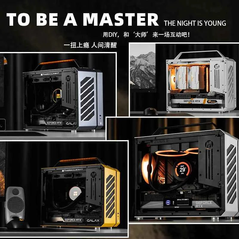 Mechanic Master C28 Computer Case Aluminum Alloy Little Horizon ITX MATX Motherboard Tower Water-Cooler Portable Mini PC Case