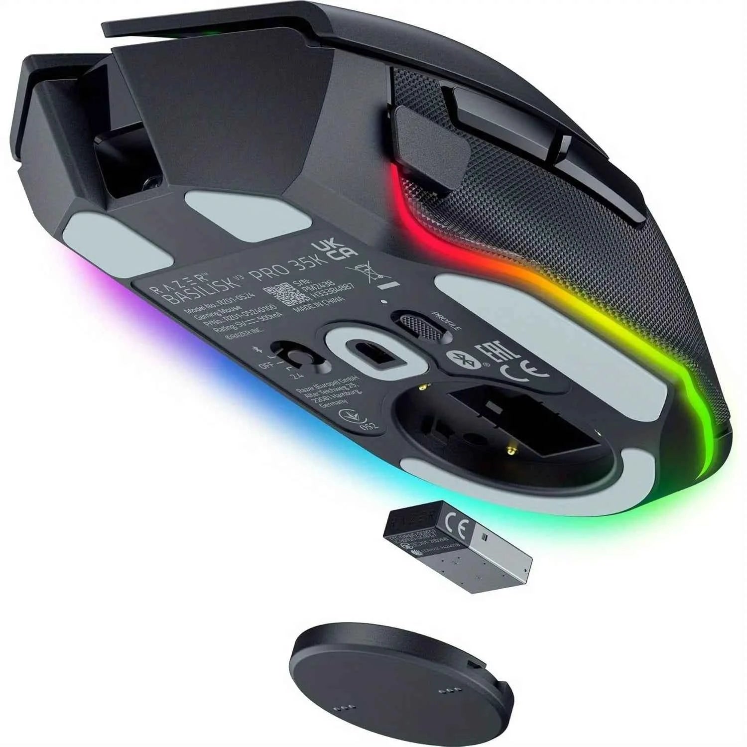 Razer Basilisk V3 Pro Wireless Gaming Mouse - 35K DPI, 13 Buttons, Chroma RGB, Optical Switches, Up to 140Hr Battery